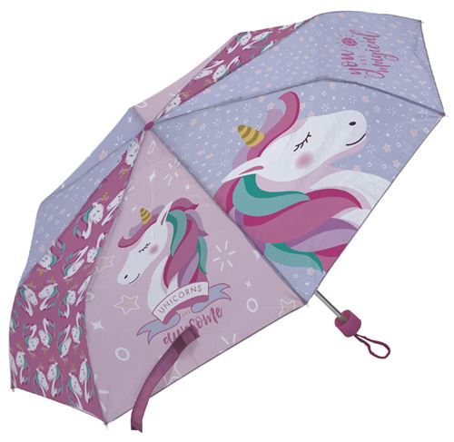 Arditex parapluie pour enfants Licorne 91 cm polyester rose clair