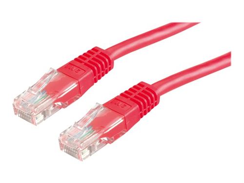 VALUE - Verbindingskabel - RJ-45 (M) naar RJ-45 (M) - 1 m - UTP - CAT 6 - gevormd, met strengen - rood