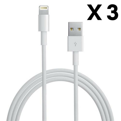 Lot 3 Cables USB Lightning Chargeur Blanc pour Apple iPhone 8 PLUS - Cable  Port USB Data Chargeur Synchronisation Transfert Donnees Mesure 1 Metre  Phonillico® - Chargeur pour téléphone mobile à la Fnac