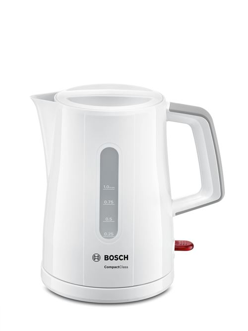 Bosch CompactClass TWK3A051 - Bouilloire - 1 litre - 2400 Watt - blanc/gris clair