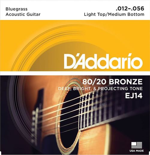 D'addario And Co Bronze Ej14 80/20 Light Top/Medium Bottom 12-56 Jeux De Cordes Folk 012 - Image 3