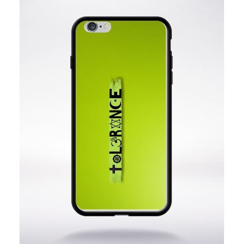 Coque Tolérance Paix Religion Compatible Apple Iphone 6 Plus Bord Noir Silicone