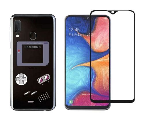 Coque + film pour Samsung A20E - Coque souple et Solide + 1 Film en Verre trempé résistants Anti Casse écran - Console de jeu