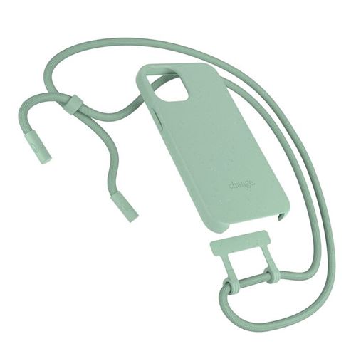 Coque écologique iPhone 12 avec Cordon, coque iPhone 12 Pro, Compostable, de Matériaux d'origine Végétale Verte Menhte