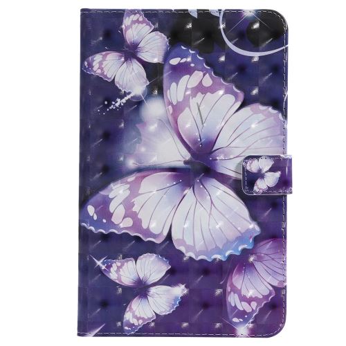 Etui en PU support d'impression de patrons papillons violets pour votre Samsung Galaxy Tab A 8.0 (2018) SM-T387
