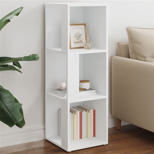 Armoire d angle Blanc 33x33x100 cm Bois d ingénierie