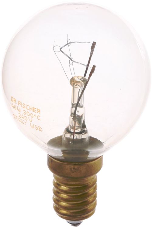 Ampoule E14 40W 300°C Four micro-ondes 00057874 BOSCH, SIEMENS, NEFF, ROSIERES, BRANDT, CONSTRUCTA, SCHOLTES, THOMSON, DE DIETRICH, JUNKER, VIVA, BLAUPUNKT, SAUTER, AEG, ELECTROLUX, CANDY, GAGGENAU, FAGOR, THERMOR, ARISTON HOTPOINT - 166389