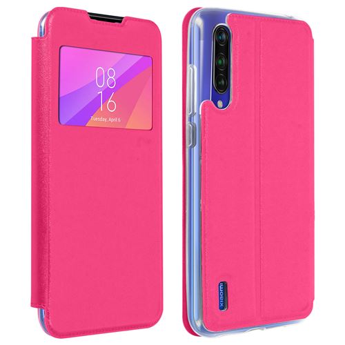 Etui pour Xiaomi Mi 9 Lite avec Fenêtre Porte-carte Fonction Support Vidéo rose
