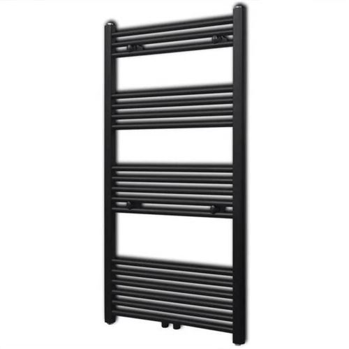 vidaXL Handtuchheizkörper Warmwasser Gerade Schwarz 600x1160 mm