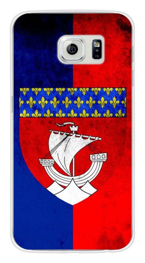 Coque en silicone imprimée compatible Samsung Galaxy S6 Drapeau Paris