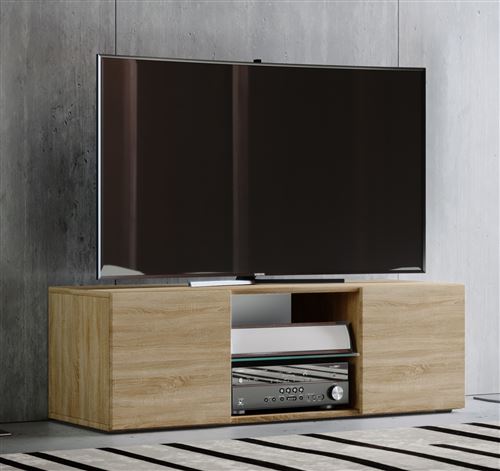 VCM Meuble TV Lowina 115 Chêne lavé