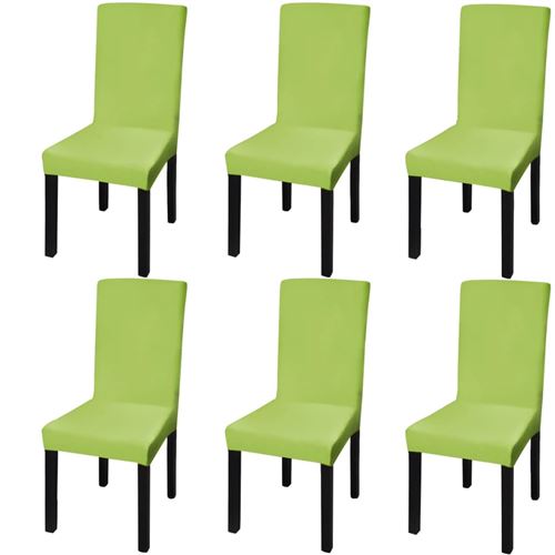 vidaXL Stoelhoes stretch recht 6 stuks groen