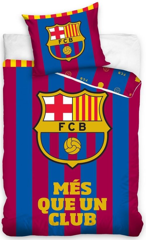 FC Barcelona Housse de couette Més Que 140 x 200 cm rouge / bleu