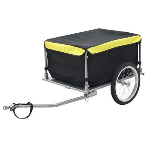 Vidaxl remorque de bicyclette noir et jaune 65 kg 91684