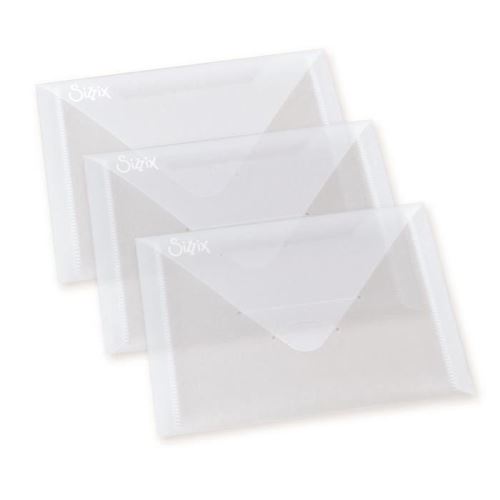 Sizzix set de 3 enveloppes de rangement en plastique pour matrices siz654452