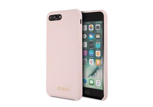 Coque pour Iphone 7/8 silicone Logo Guess rose clair