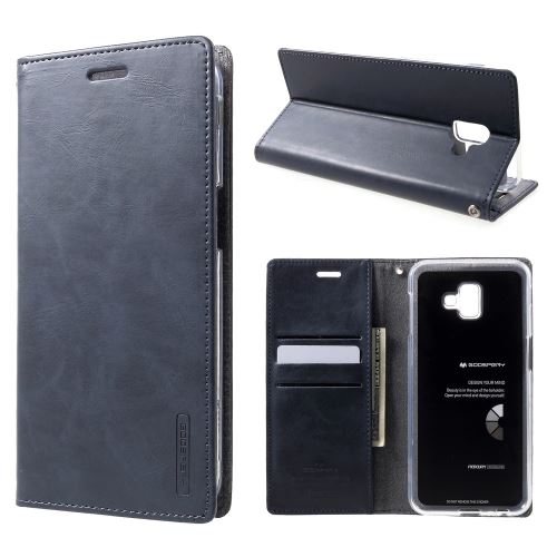 Etui en PU lune bleue bleu foncé pour votre Samsung Galaxy J6 Plus