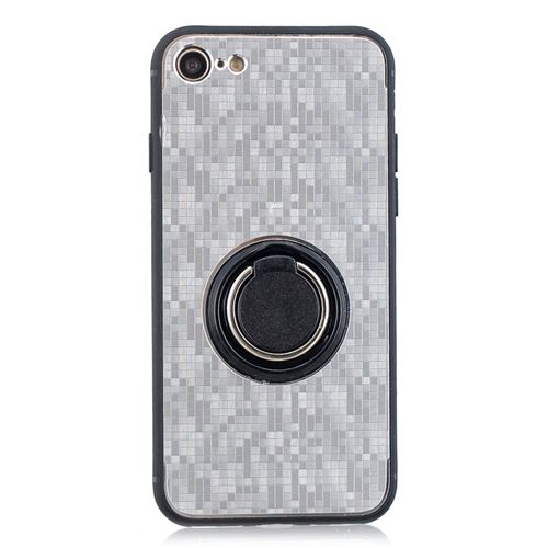 Coque en TPU motif mosaïque d'anneaux de doigts hybride argent pour votre Apple iPhone 8/7 4.7 inch
