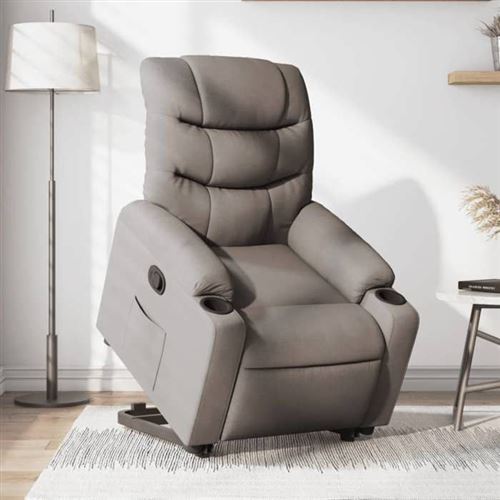 Vidaxl Fauteuil De Relaxation Inclinable Tissu Taupe - Image 3