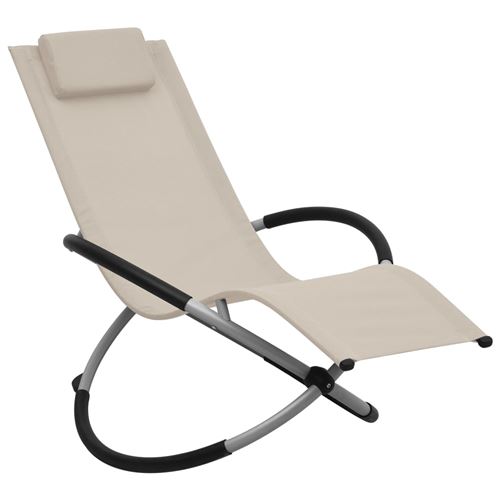 Chaise longue pour enfants Acier Crème 47794