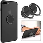 Anneau Support Téléphone en Métal [Rotation à 360 Degrés] Compatible avec iPhones 11/11 Pro/11 Pro Max/XS Max/XR/X/8/7/6s, Samsung Galaxy S10/S9/S8, LG, Moto,Sony et Autre Smartphones - Noir[2 Pack]