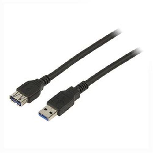 Rallonge USB 3.0 type A / A noire - 1,8 m