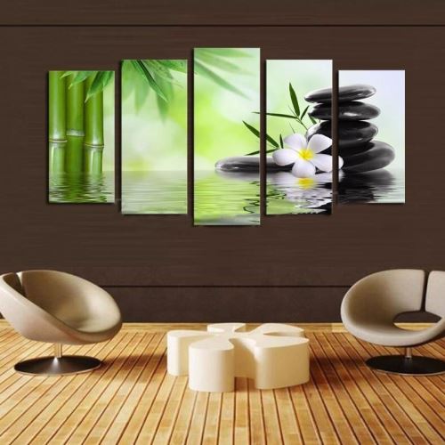 Tableau Multi Panneaux Mural 100cm*50cm Zen Bambou Sans cadre