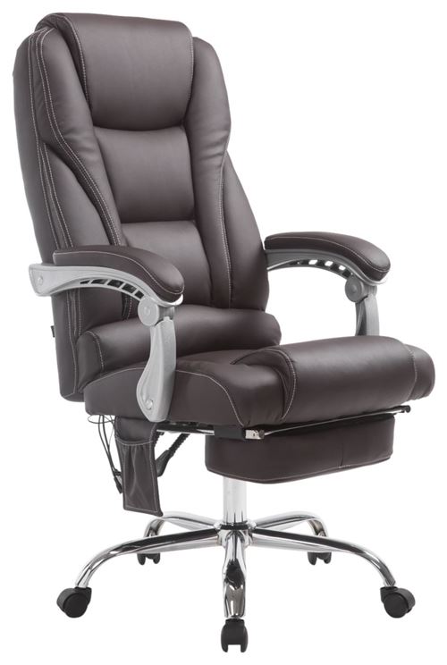 CLP Fauteuil de bureau Pacific en similicuir avec une fonction massage , Marron