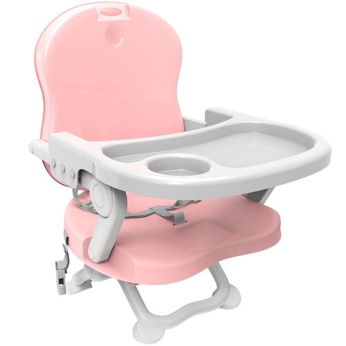 Todeco - Rehausseur Bébé, Réhausseur de chaise pour enfant, Rose, Hauteur: 38/42/46/50 cm