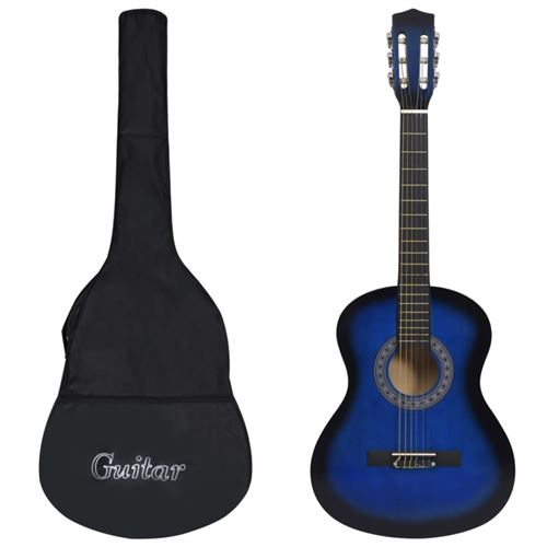 vidaXL Guitare classique avec sac pour débutants Bleu 3/4 36