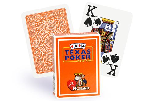Cartes Texas Poker 100% plastique (orange)