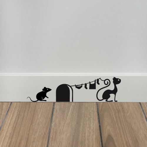 Sticker de Plinthe en Découpe Crazy Mouse - Aspect Mat - Coloris Blanc