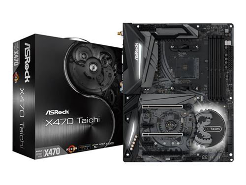 Asrock X470 Taichi AMD Promontory X470 Socket AM4 ATX carte mère - Cartes mères (DDR4-SDRAM, DIMM, 2133,2400,2667,2933,3200,3466 MHz, 64 Go, AMD, AMD Ryzen)