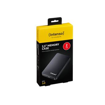 Intenso Memory Case - Disque dur - 2 To - externe (portable) - 2.5" - USB 3.0 - 5400 tours/min - mémoire tampon : 8 Mo - noir