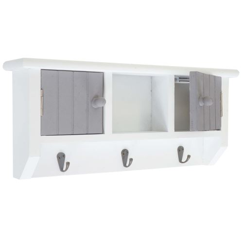 Armoire à clés HWC-A48, boîte à clés avec portes et crochets ~ gris