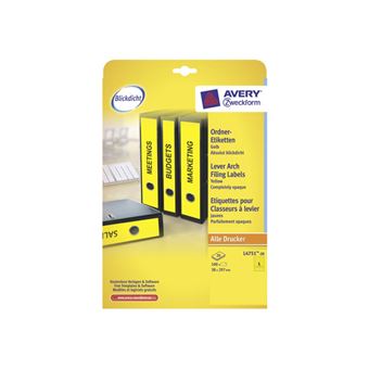 Avery L600425 Etiquettes Jaune Néon - 675 Etiquettes Auto-Adhésives 63,5 X 29,6 Mm