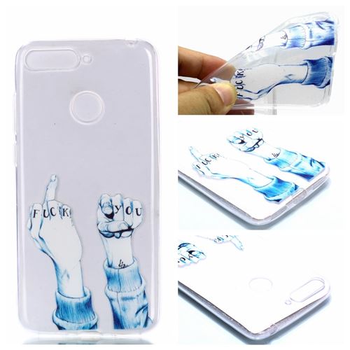 Coque en TPU impression de motifs souple va te faire foutre, gesture. pour votre Huawei Y6 (2018)/Honor 7A (without Fingerprint Sensor)