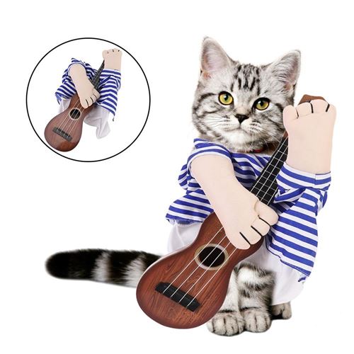 Drole Guitar Player Costume Pour Animaux De Compagnie Halloween Vetements Cosplay Habiller Pour Chat Chien Chiot L Autres Achat Prix Fnac