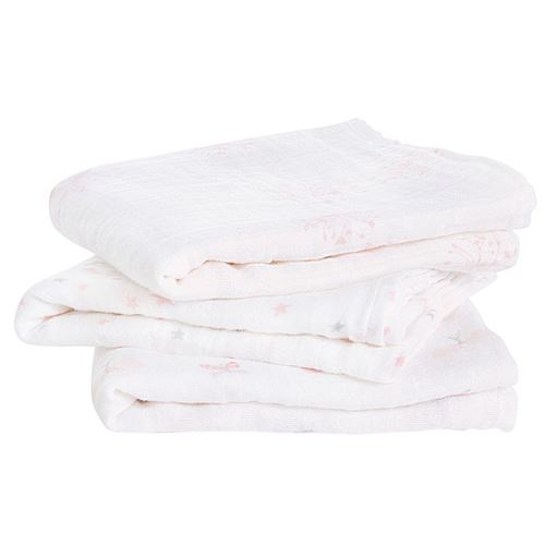 Lot de 3 petits Langes en mousseline de coton LOVELY RIVERIE - ADEN+ANAIS
