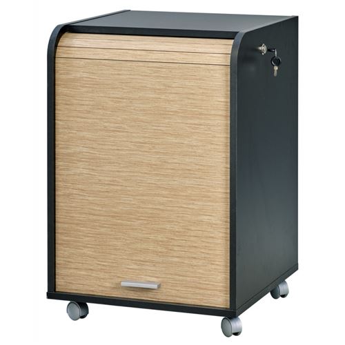Caisson de Bureau Noir Bicolore - Coloris: Chêne Naturel