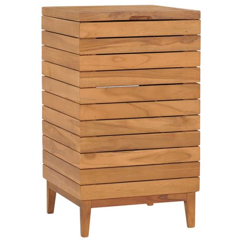 Vidaxl vidaXL Panier &agrave; linge 40x40x70 cm Bois de teck massif