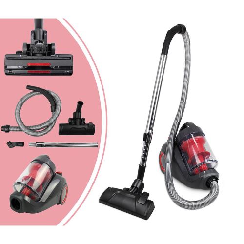 Leogreen - Aspirateur Cyclonique, Aspirateur Traîneau sans Sac, Rouge, Capacité du bac à poussière: 2,5 L