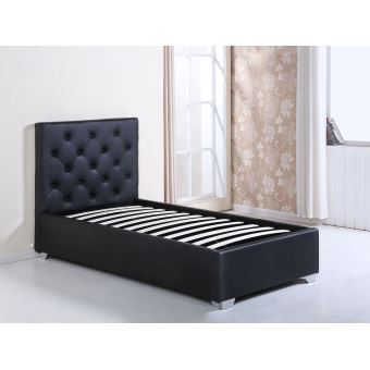 Lit Coffre Tino 90 X 190 Cm Noir Achat Prix Fnac