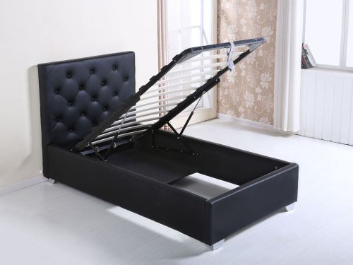 Lit Coffre Tino 90 X 190 Cm Noir Achat Prix Fnac