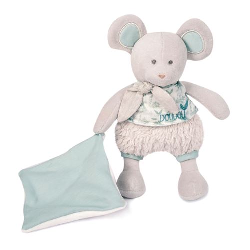 Pantin en coton Bio Souris avec mouchoir gris Gris Doudou et Compagnie Paris Doudou Achat prix fnac