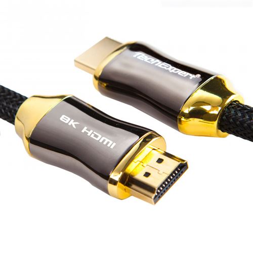 Connectique Audio / Vidéo TechExpert Câble hdmi 2. 1 8k 4k 120hz  professionnel 2m ultra hd 3d hdr earc 48gb/sec