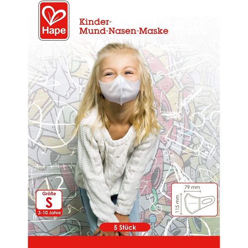 Hape Z9301 - Masque buccal et nasal pour enfants, 5 masques jetables