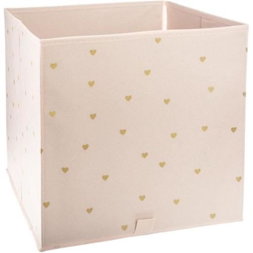 Boîte de Rangement Pliable Coeur 29x29cm Rose
