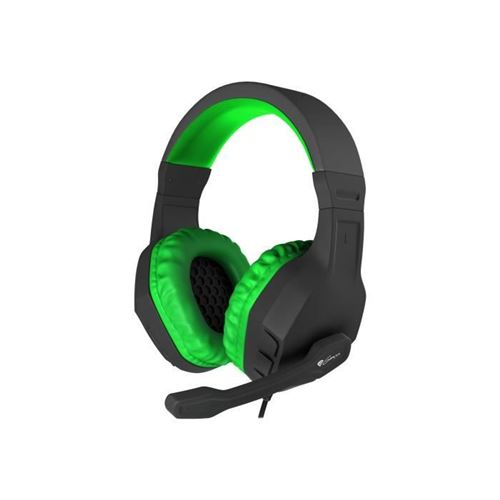 Natec Genesis Argon 200 - Micro-casque - circum-aural - filaire - jack 3,5mm - noir, vert