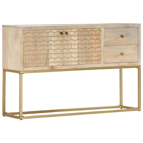 Chunhe Buffet Doré 120 x 30 x 75 cm Bois de manguier massif AB286500